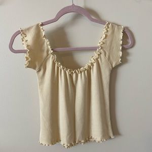 J Galt yellow ruffle top